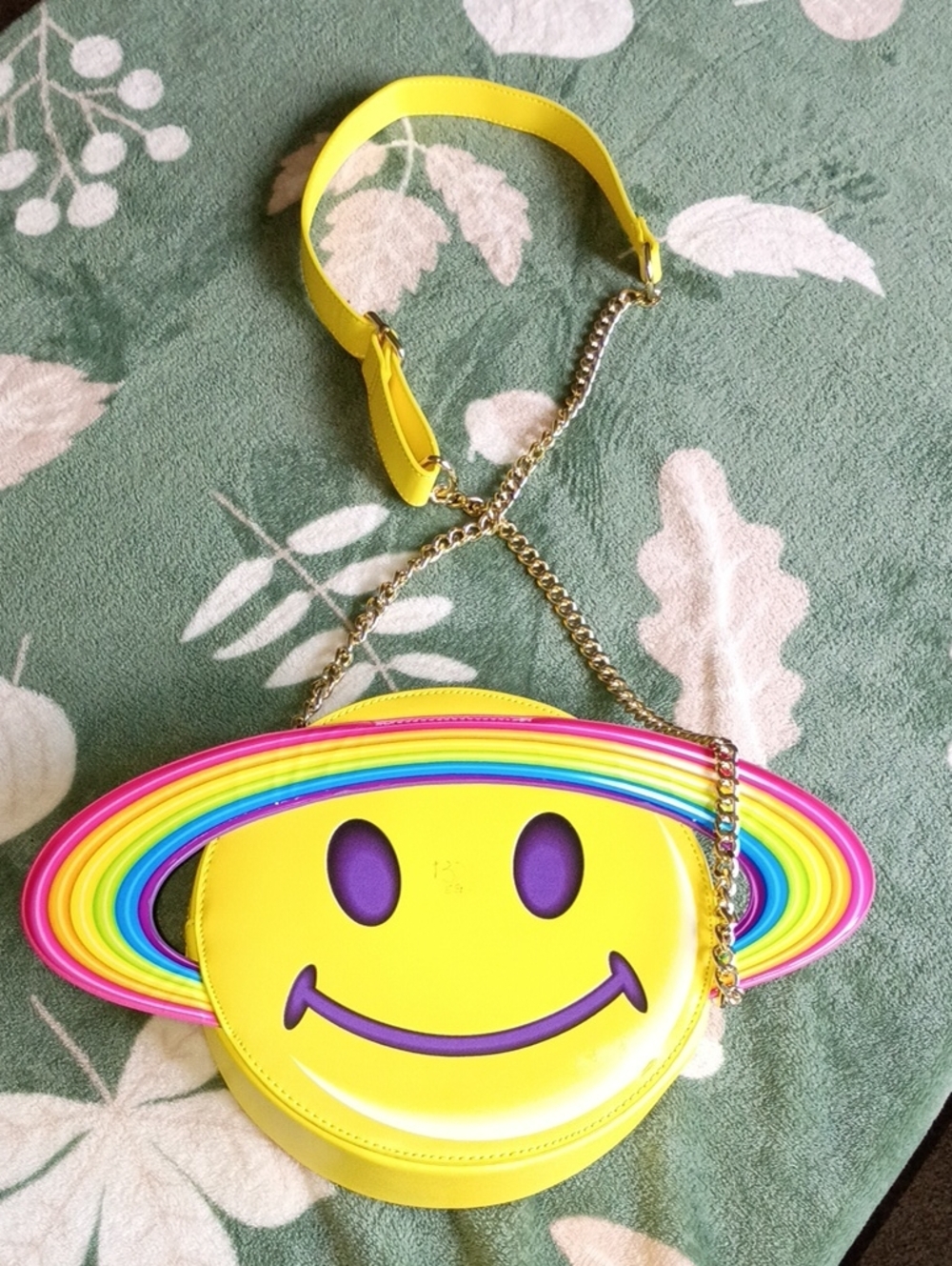 Lisa Frank Loungfly Yellow Smiley Face Crossbody Bag